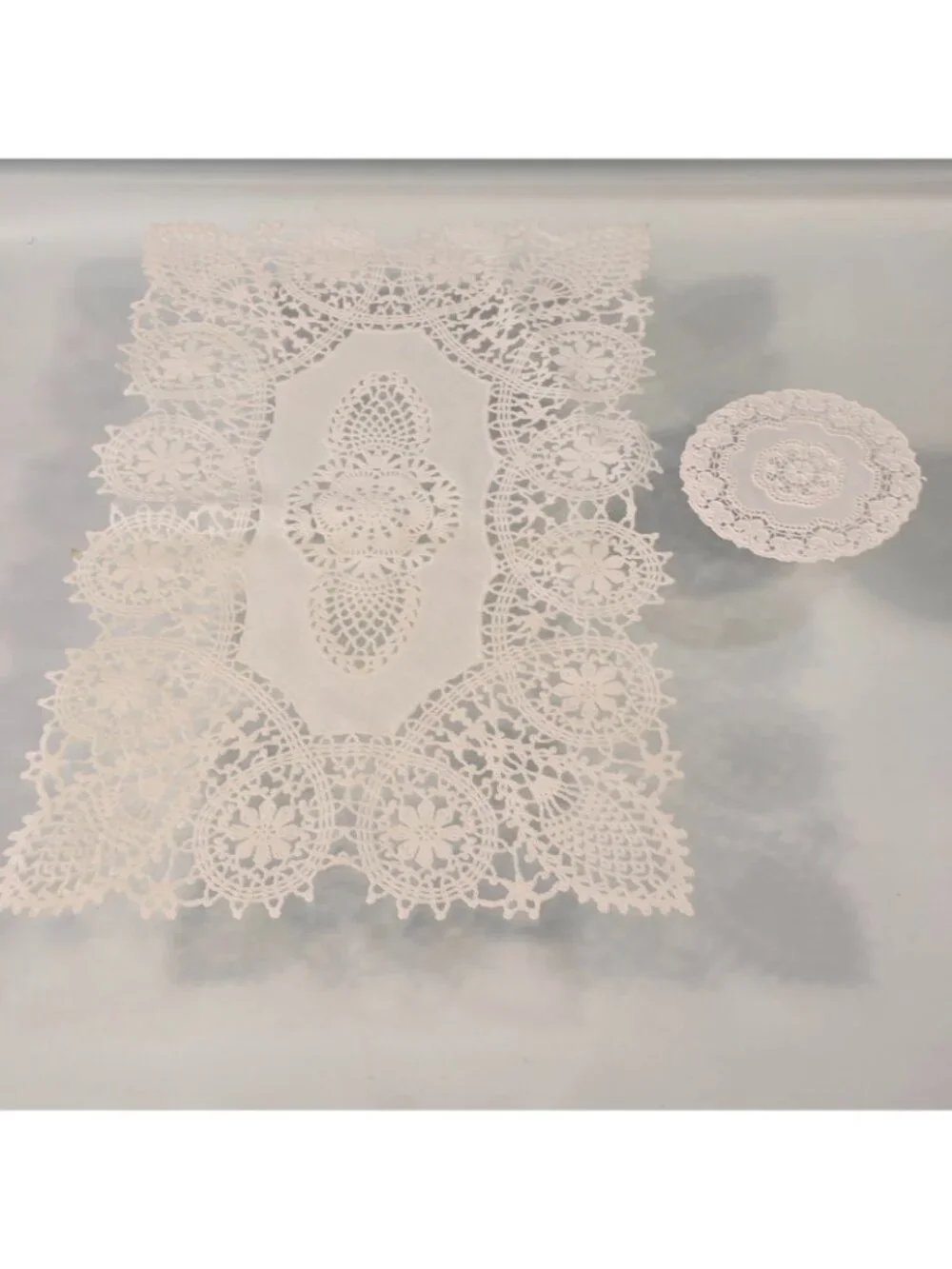 Vintage Vinyl Lace 4 Placemats And 4 Coasters French Farmhouse Aesthetic